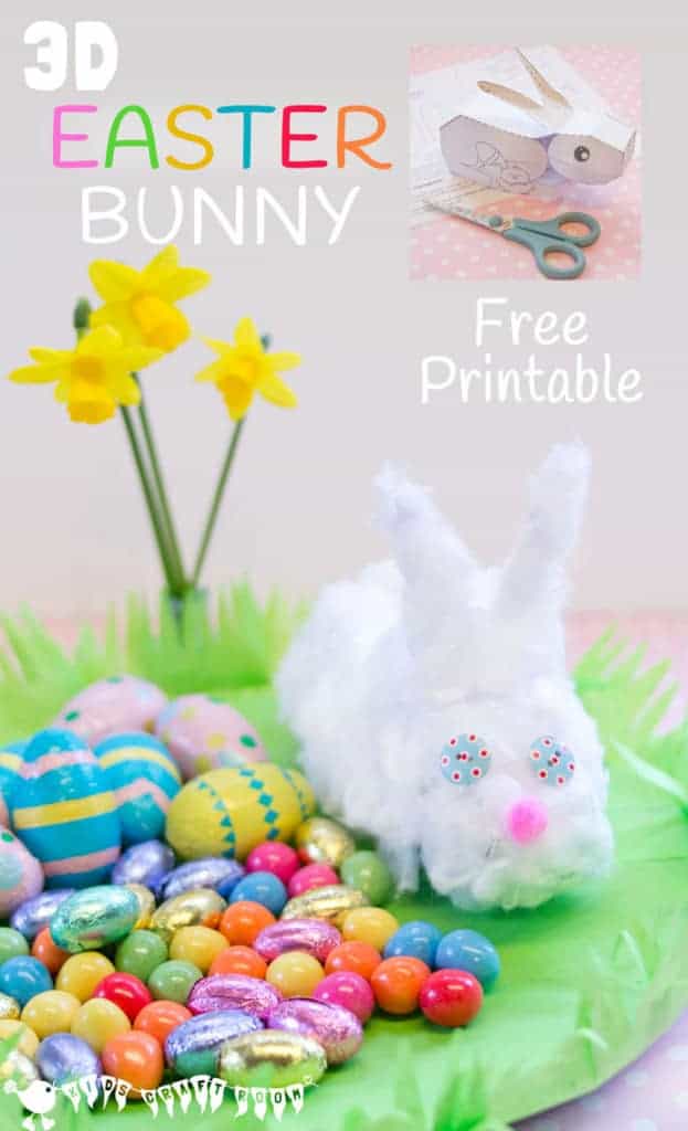 3D EASTER BUNNY RABBIT PRINTABLE - print, cut out, stick and decorate to make an Easter Bunny Rabbit craft you can play with. POP UP BUNNY RABBIT PUPPET A simple popsicle stick rabbit craft for Easter, Springtime or all year round. A fun homemade toy to promote imaginative play, story telling and games of peek-a-boo! #easter #eastercrafts #rabbit #rabbitcrafts #bunny #easterbunny #bunnycrafts #papercrafts #printable #printablecrafts #freeprintables #kidscrafts #craftsforkids #kidscraftroom