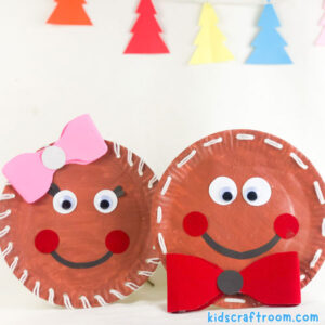 Laced Paper Plate Gingerbread Man