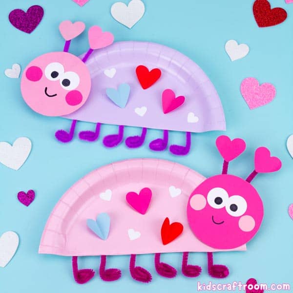 Easy Paper Plate Love Bug Craft For Valentine's Day