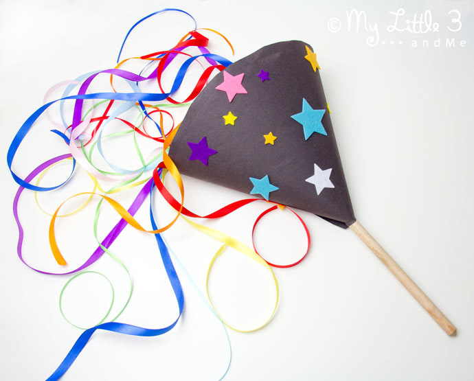 Homemade firework craft step 8.